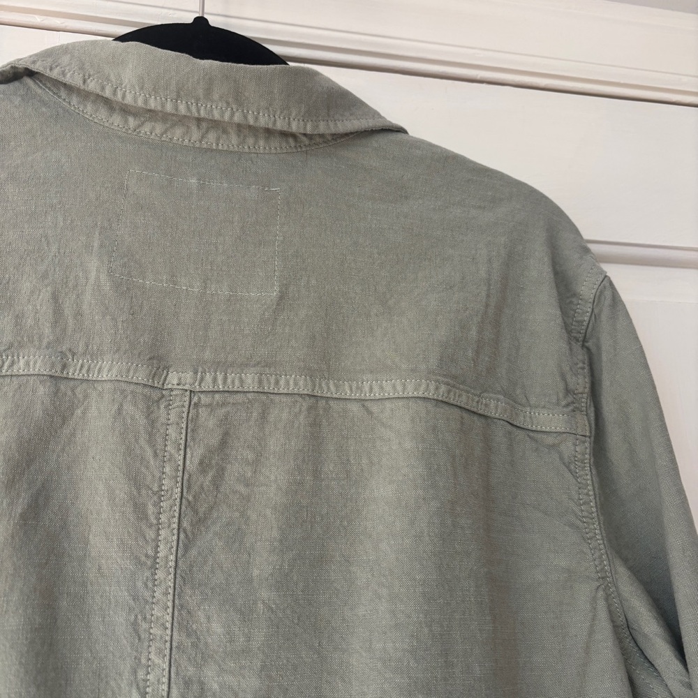 Frank & Eileen Ireland Playsuit Romper Olive Green Size Large Long Sleeve Cotton - Picture 11 of 14